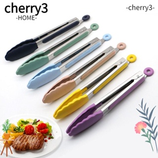 Cherry3 ที่คีบสลัด บาร์บีคิว สเตนเลส ซิลิโคน ที่คีบอาหารบาร์บีคิว