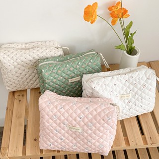 Liberty Quilting กระเป๋าคลัทช์ ผ้าฝ้ายนิ่ม มีซิป ขนาดใหญ่ แบบพกพา สําหรับใส่เครื่องสําอาง