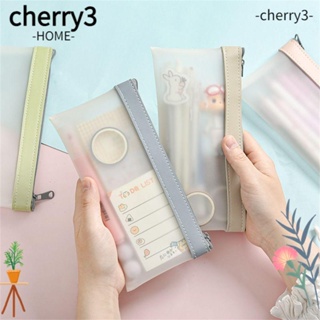 Cherry3 กระเป๋าดินสอ แบบใส ความจุขนาดใหญ่