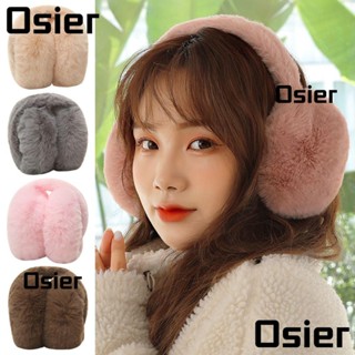 Osier1 ที่ปิดหูกันหนาว ผ้ากํามะหยี่ขนนิ่ม ขนเฟอร์เทียม แบบพกพา สําหรับผู้หญิง และผู้ชาย