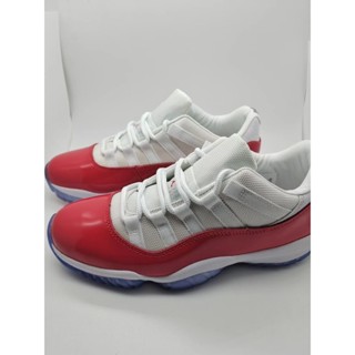 Air Jordan 11 Retro AJ11 รองเท้าบาสเก็ตบอล สีขาว สีแดง สไตล์เรโทร สําหรับผู้ชาย CT8012-116 43 k