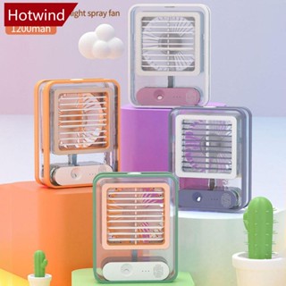 Hotwind พัดลมระบายความร้อน ขนาดเล็ก แบบพกพา ชาร์จ USB พร้อมไฟ สําหรับโต๊ะทํางาน B9K9