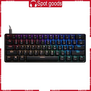 Win RGB LED Backlit Mechanical คีย์บอร์ด USB มีสาย แบบพกพา ขนาดกะทัดรัด กันน้ํา ปุ่มกดขนาดเล็ก