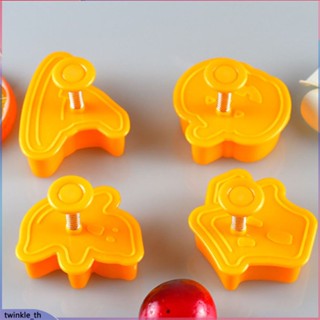 4pcs Halloween Pumpkin Ghost Theme Plastic Cookie Cutter Plunger Fondant Sugarcraft Sugarcraft Chocolate Mould Cake Decorating Tools (twinkle.th)