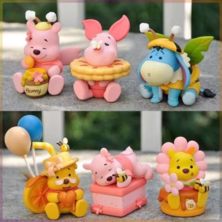 สินค้าใหม่ ตุ๊กตาฟิกเกอร์ Winnie the Pooh Mystery Box Piglet Eeyore Girl Heart น่ารัก สําหรับตกแต่งโต๊ะ ของขวัญ