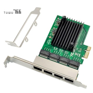 Rj-45 อะแดปเตอร์การ์ดเครือข่ายอีเธอร์เน็ต 4 พอร์ต Gigabit PCI-E X1