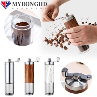 Myronghd เครื่องบดกาแฟ แบบแมนนวล สเตนเลส ขนาดเล็ก สําหรับเดินป่า ห้องครัว