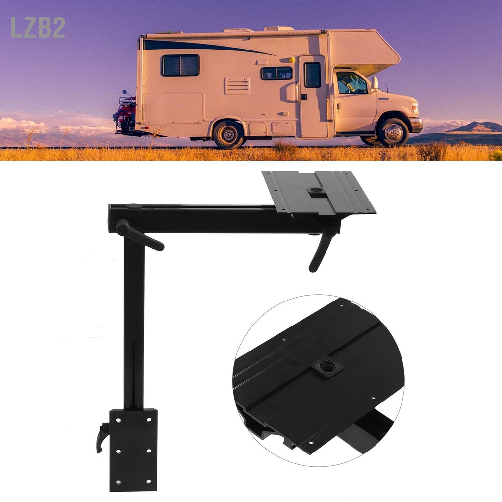 LZB2 ขาโต๊ะแบบปรับได้ Black Heavy Duty หมุนได้ 360° พื้นผิวออกซิไดซ์น้ำหนักเบาสำหรับเรือยอชท์ RV