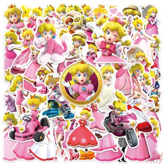 ❉ สติกเกอร์ Super Princess Peach Series 01 สําหรับติดตกแต่ง ❉ สติกเกอร์แฟชั่น กันน้ํา DIY 50 ชิ้น/เซต