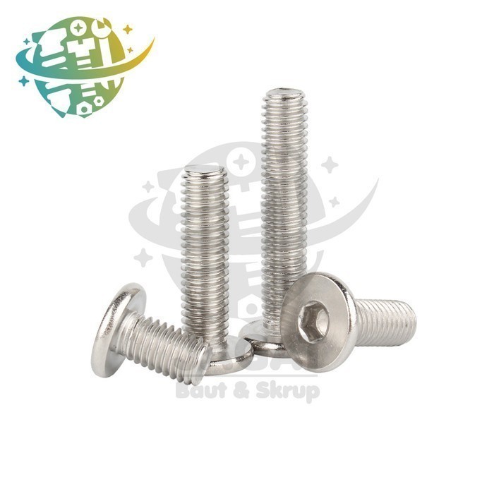 Bolt L สแตนเลส M5x30 Bolt Hex สกรูหัวแบนบาง SS304