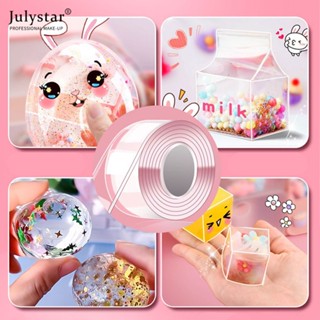 JULYSTAR DIY กาวนาโนนวดดนตรีเป่าฟองครบชุดเทปนาโนสองหน้าวางเป่าฟองสบู่ของเล่นบีบอัดวัสดุแพคเกจชุด