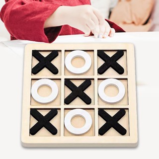 [mibum01eb] ชุดเกมกระดานไม้ TAC Toe Noughts and Crosses สําหรับเด็ก และผู้ใหญ่