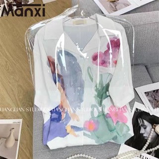 Manxi เสื้อเชิ้ตผู้หญิง เสื้อแฟชั่นผู้หญิง สะดวกสบาย  มีความรู้สึกของการออกแบบ A95K01CL