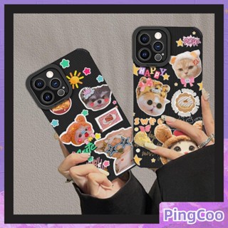 Pingcoo - เข้ากันได้สำหรับ เคส iphone 11 เคสไอโฟน เคสไอโฟน11 Soft กันกระแทกเคสโทรศัพท์วีเนียร์เม็ดแนวตั้งสีดำป้องกันกล้องน่ารัก Healing สัตว์เข้ากันได้กับ iPhone 14 13 Pro สูงสุด 12 Pro สูงสุด XS XR สูงสุด 7 8Plus