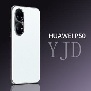 Yjd เคส สําหรับ Huawei P50 Pro นวัตกรรม ฝ้า ด้านหลัง แผ่นโลหะ เลนส์ กรอบ เคสโทรศัพท์ กันกระแทก