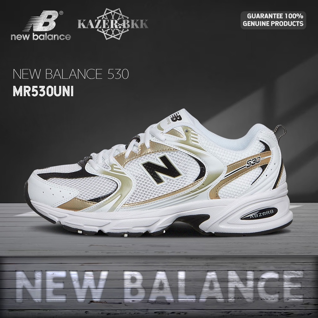 New Balance 530 White black MR530UNI รองเท้าผ้าใบผู้ชายและผู้หญิง