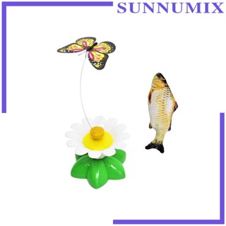 [Sunnimix] ของเล่นไฟฟ้าอัตโนมัติ หมุนได้ ของเล่นสําหรับสัตว์เลี้ยง แมว