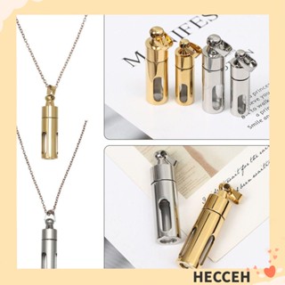 Hecceh จี้ขวดน้ําหอม สร้อยคอ ทรงกระบอก สีทอง สีเงิน DIY