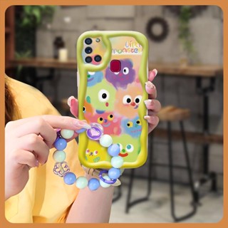 flower Anti drop airbag Phone Case For Samsung Galaxy A21S/SM-A217F youth Soft romantic Wave border three-dimensional
