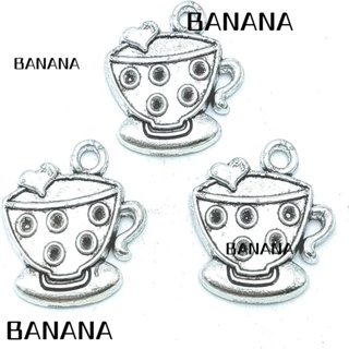 Banana1 จี้แก้วกาแฟอัลลอย สีเงิน สําหรับทําเครื่องประดับ DIY 50 ชิ้น