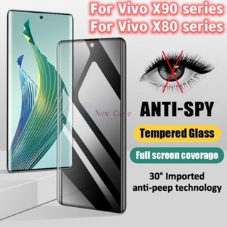 ฟิล์มกระจกนิรภัยกันรอยหน้าจอ ทรงโค้ง ป้องกันเลนส์กล้อง สําหรับ Vivo X90 X90 Pro X80 X80Pro X80ProPlus 5G 2023 VivoX90 VivoX90Pro 3 ชิ้น