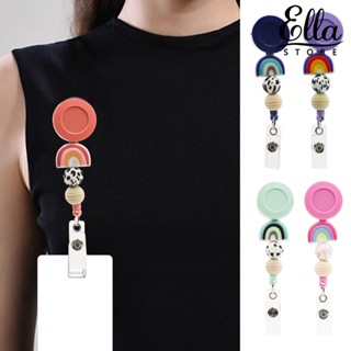 Ellastore123 พวงกุญแจ จี้ลูกปัดสีรุ้ง กันแตก น้ําหนักเบา กันสนิม สําหรับตกแต่งกระเป๋านักเรียน 2 ชิ้น