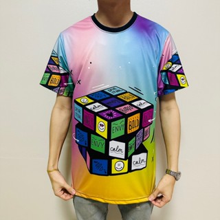 เสื้อยืดลายรูบิคสีรุ้งลายใหม่ล่าสุด สีสันสดใส