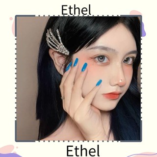 Ethel1 กิ๊บติดผม รูปกะโหลก โครงกระดูก ประดับเพชร สไตล์โกธิค ออกแบบดี พิเศษ สําหรับผู้หญิง