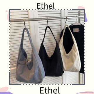 Ethel1 กระเป๋าผ้าแคนวาส ลําลอง เรียบง่าย ความจุขนาดใหญ่