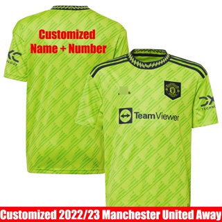 เสื้อกีฬาแขนสั้น ลายทีมฟุตบอล Manchester Third Away 22-23 ชุดเหย้า สําหรับผู้ชาย