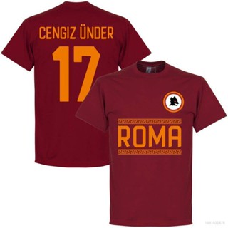 เสื้อยืดแขนสั้นลําลอง พิมพ์ลาย AS Roma Fans Jersey Cengiz Under Manolas พลัสไซซ์