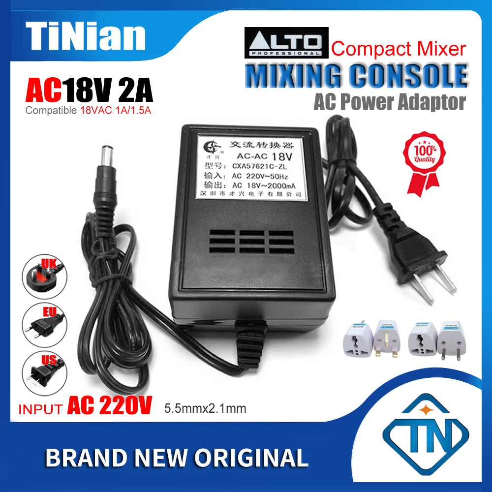 220v ถึง 18V 2A อะแดปเตอร์ AC/AC สําหรับ ALTO AMX-100 AMX-140 AMX-140FX Professional 14-Channel ผสมค