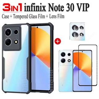 3 in 1 เคสโทรศัพท์ ฟิล์มกระจกนิรภัย กันรอยเลนส์กล้อง กันกระแทก สําหรับ infinix Note 30 Vip Note 30 Pro Note30 4G 5G