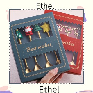 Ethel1 ช้อนตักไอศกรีม ขนมหวาน ซานตาคลอส 4 ชิ้น