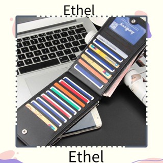 Ethel1 กระเป๋าใส่บัตรประชาชน แบบพับได้ 16 ช่อง จุของได้เยอะ เรียบง่าย