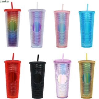 【พร้อมส่ง】 710ml/24oz Starbucks Straw Cup Water Bottle Fish Scale Frosted Durian Series Diamond Studded Cup Three-dimensional Embossed Gift