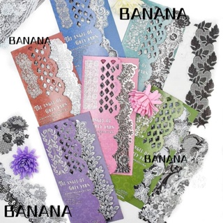 Banana1 สติกเกอร์ ลายลูกไม้ สีขาว สีดํา สําหรับตกแต่งสมุดภาพ DIY 60 ชิ้น