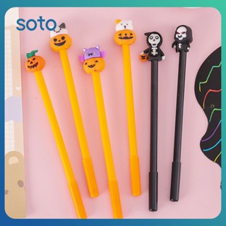 ♫ Halloween Ghost Pumpkin Pen Cartoon Pumpkin Ghost Pen Cute Halloweenสเตชันเนอรีของขวัญสำหรับเด็กอุปกรณ์ฮาโลวีน