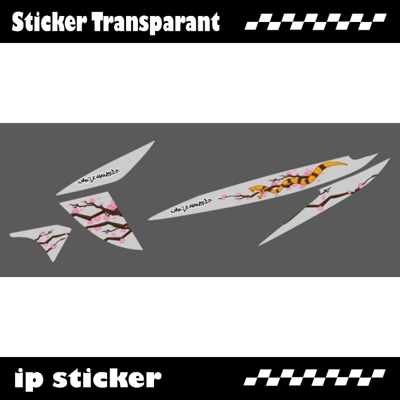 สติ๊กเกอร์แถบ HONDA VARIO CARBON MOTIF SNACKS SNAKE NFS / MOSTWANTED STICKER VIRAL สามารถปรับแต่งได้