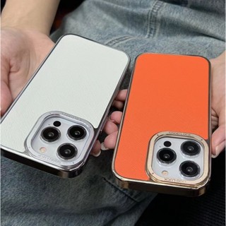 เคสโทรศัพท์มือถือ หนังวัวแท้ สีส้ม สําหรับ Huawei P60 Pro P50pro Mate40pro Mate50pro Nova11pro