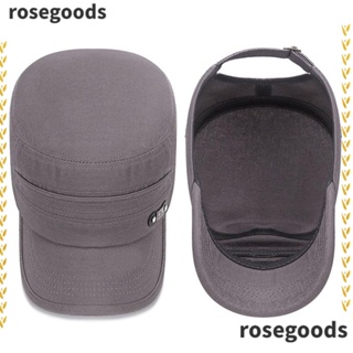 Rosegoods1 หมวกเบสบอลลําลอง ผ้าฝ้าย ระบายอากาศ ปรับได้ เหมาะกับฤดูใบไม้ผลิ และฤดูร้อน สําหรับผู้ชาย