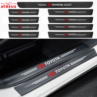 Toyota สติกเกอร์​กันรอยชายบันไดติดรถ กันรอยบันไดรถ กันรอยขีดข่วน​ สำหรับ Toyota Prius Fortuner Corolla Cross CHR Camry Wish Vios Veloz Estima Sienta Yaris Ativ Altis Sienta bZ4X Hiace Hilux Revo Car Threshold stickers to prevent trampling