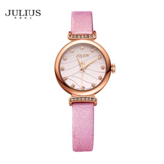 Ship tomorrow Julius JA-875 Waterproof Women Watch Leather Strap Rhinestone Quartz Watch