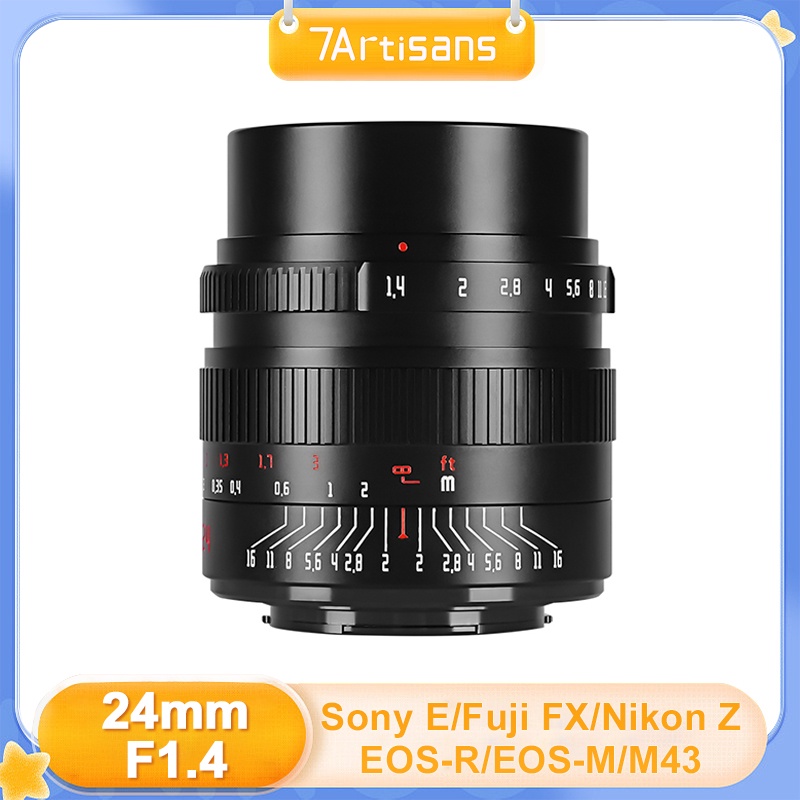 7artisans 24mm F1.4 APS-C เลนส์กล้อง รูรับแสงขนาดใหญ่ สําหรับเมาท์ Fuji XF X-T10 Sony E Canon EOS R M M43