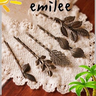 Emilee กิ๊บติดผม รูปใบไม้ แต่งกลิตเตอร์ กลวง แฟชั่นสําหรับผู้หญิง