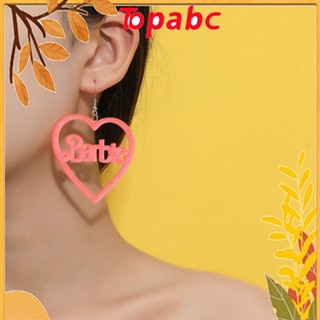 Top ต่างหูคอสเพลย์ อะคริลิค รูปบาร์บี้ สีชมพู แฮนด์เมด สําหรับผู้หญิง