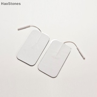 Haostones แผ่นอิเล็กโทรด มีกาวในตัว ใช้ซ้ําได้ ขนาดใหญ่ สําหรับเครื่องจักร Tens EMS 2 ชิ้น