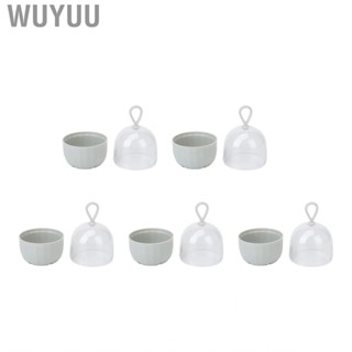 Wuyuu Makeup Blender Holder Box  Hanging Rope Sponge Fully Transparent Dustproof Easy Opening 5pcs for Travel Use Earrings