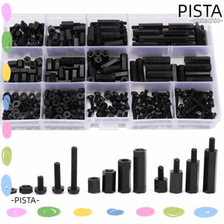 Pista สกรูหกเหลี่ยม M3 ตัวผู้ ตัวเมีย สีดํา 380 ชิ้น DIY