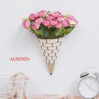 Alisond1 ตะกร้าดอกไม้ แขวน โลหะ สีเขียว พืช ตกแต่งกลางแจ้ง ในร่ม บ้าน กระถางดอกไม้